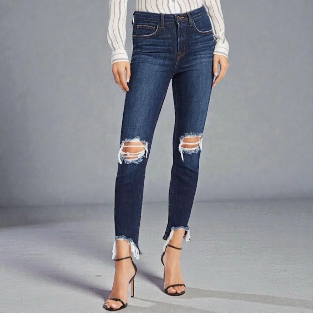 L'AGENCE High Line High-Rise Skinny Distressed Jeans 31